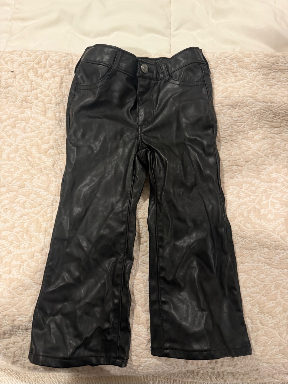 Gap Black Faux Leather Flared Pants (worn once)